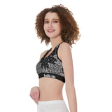 Black Biker Bandana Sports Bra