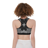 Black Biker Bandana Sports Bra