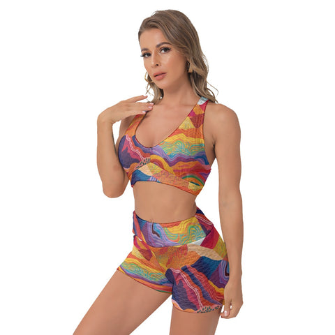 Sweet Candy Active Shorts Set