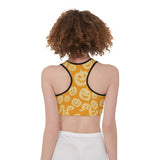 Halloween Pumpkin Sports Bra